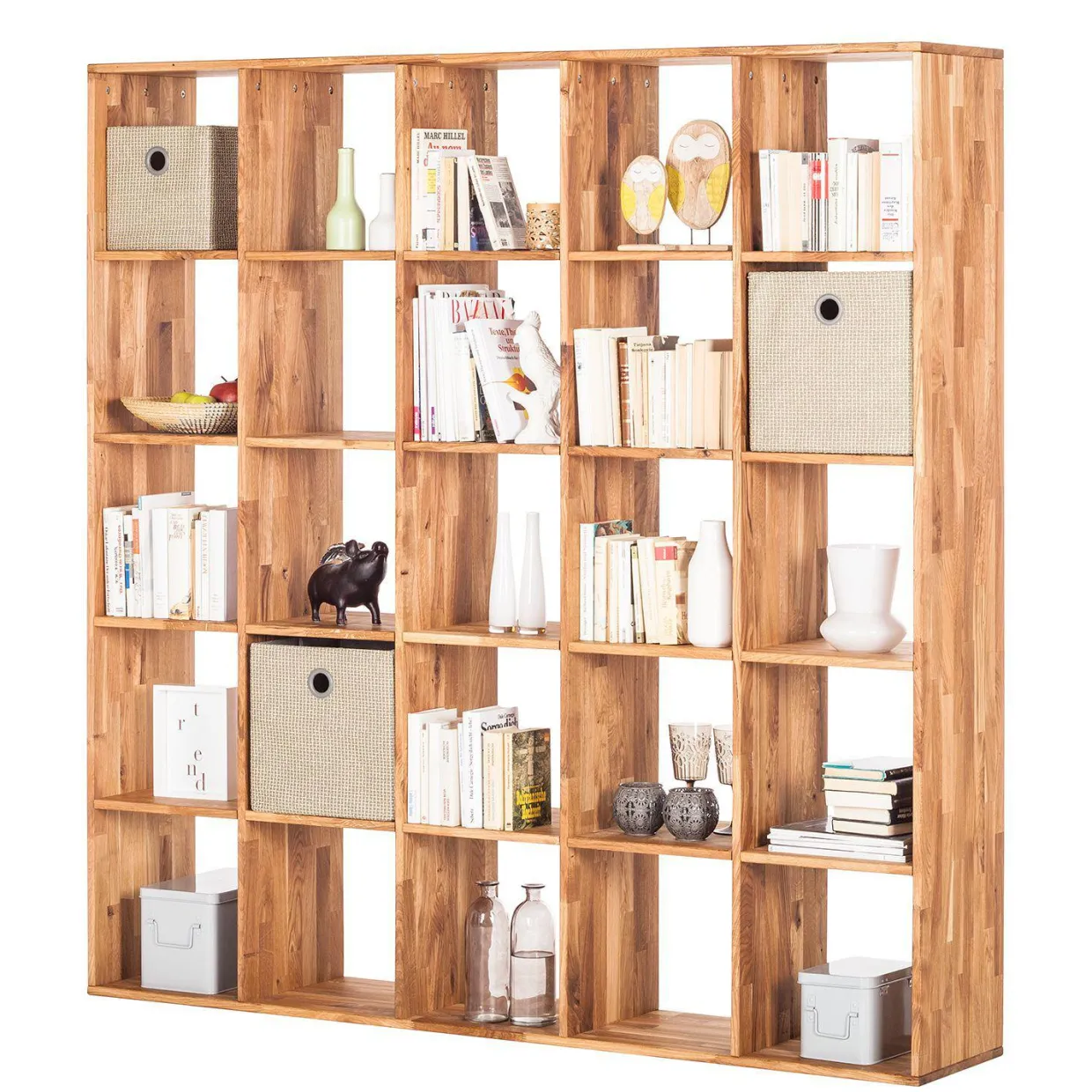 Etagère bibliothèque en bois massif de chêne Régal 5x5 - NordicStory