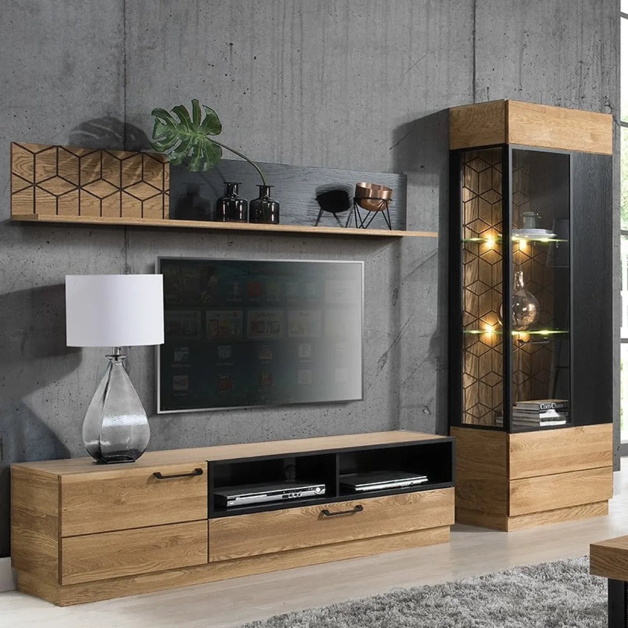 Etagère murale en bois de chêne Mozaik 35 - LoftStory