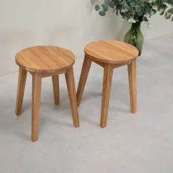 Lot de 2 ou 4 tabourets en bois massif de chêne Diana - NordicStory