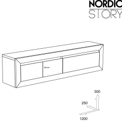 Meuble suspendu en bois massif de chêne SVEN – NordicStory