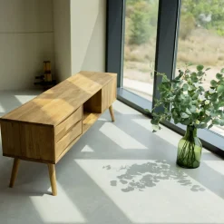 Meuble TV en bois massif de chêne Malmo – VESKOR