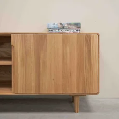 Meuble TV en bois massif de chêne AMANDI - VESKOR
