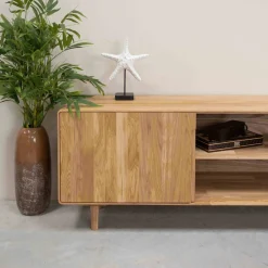 Meuble TV en bois massif de chêne AMANDI - VESKOR