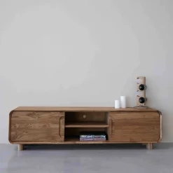 Meuble TV en bois massif de chêne Déo - VESKOR