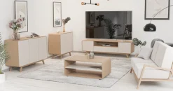 Meuble TV en bois massif de chêne Oslo 3 - VESKOR