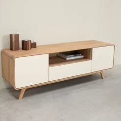 Meuble TV en bois massif de chêne Oslo 2 - VESKOR