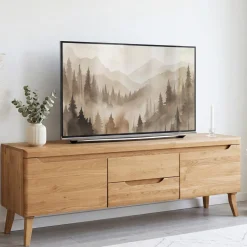 Meuble TV en bois massif de chêne Milan - NordicStory