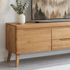 Meuble TV en bois massif de chêne Milan - NordicStory