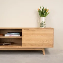 Meuble TV en bois massif de chêne Escandi Atelier - NordicStory