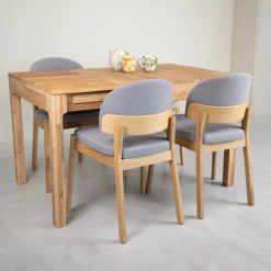 Table à manger extensible en bois massif de chêne Marsi - NordicStory