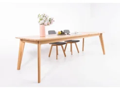 Table à manger extensible en bois massif avec 1 rallonge KAMBIO 1 - KARPIS