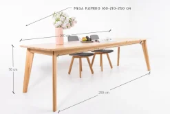 Table à manger extensible en bois massif avec 1 rallonge KAMBIO 1 - KARPIS