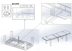 Table à manger extensible en bois massif de chêne Balder - VESKOR
