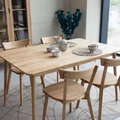 Table à manger extensible en bois massif de chêne Malmo 2 - VESKOR