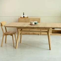 Table à manger extensible en bois massif de chêne Harold - NordicStory