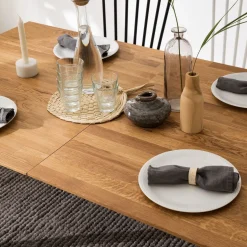 Table à manger extensible en bois massif de chêne Harold - NordicStory