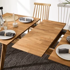 Table à manger extensible en bois massif de chêne Harold - NordicStory