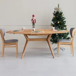 Table à manger extensible en bois massif de chêne Carmen - NordicStory