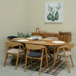 Table à manger extensible en bois massif de chêne Carmen - NordicStory