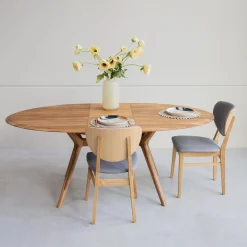 Table à manger extensible en bois massif de chêne Carmen - NordicStory