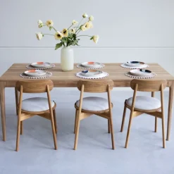 Table à manger extensible en bois massif de chêne Bergamo - NordicStory