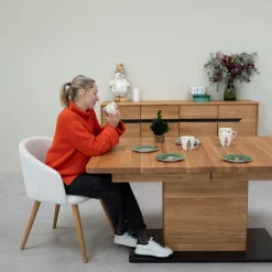 Table à manger extensible en bois massif de chêne Bremen - NordicStory