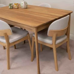 Table à manger rectangulaire extensible en bois massif de chêne Astrid - VESKOR