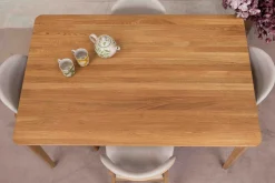Table à manger rectangulaire extensible en bois massif de chêne Astrid - VESKOR