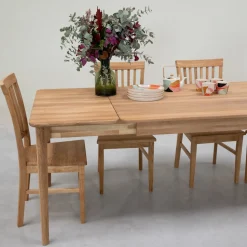 Table à manger rectangulaire extensible en bois massif de chêne Astrid - VESKOR