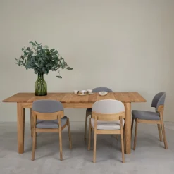 Table à manger rectangulaire extensible en bois massif de chêne Kodama - VESKOR