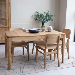 Table à manger rectangulaire extensible en bois massif de chêne Kodama - VESKOR