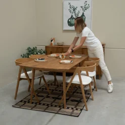 Table à manger rectangulaire extensible en chêne massif Escandi - NordicStory