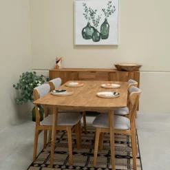 Table à manger rectangulaire extensible en chêne massif Escandi - NordicStory