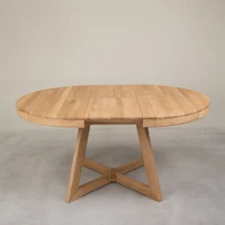 Table à manger ronde extensible en chêne massif Valence - NordicStory
