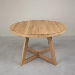 Table à manger ronde extensible en chêne massif Valence - NordicStory