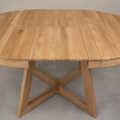 Table à manger ronde extensible en chêne massif Valence - NordicStory