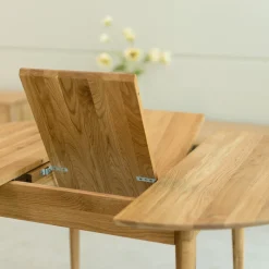 Table à manger ronde extensible en bois massif de chêne Malmo - VESKOR