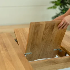 Table à manger ronde extensible en bois massif de chêne Malmo - VESKOR