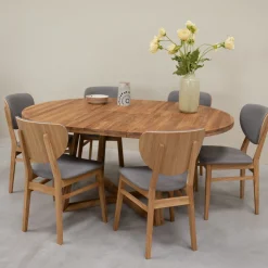 Table à manger ronde extensible en chêne massif MOBY - NordicStory
