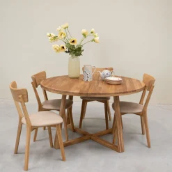 Table à manger ronde extensible en chêne massif MOBY - NordicStory