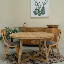 Table à manger ronde extensible en chêne massif MOBY - NordicStory