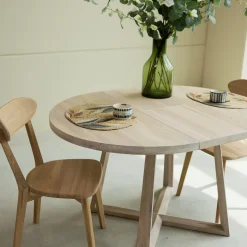 Table à manger ronde extensible en chêne massif MOBY - NordicStory