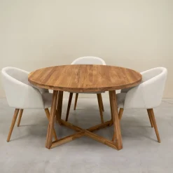 Table à manger ronde extensible en chêne massif MOBY - NordicStory