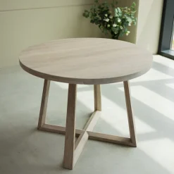 Table à manger ronde extensible en chêne massif MOBY - NordicStory