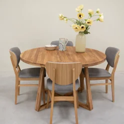 Table à manger ronde extensible en chêne massif MOBY - NordicStory