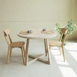 Table à manger ronde extensible en chêne massif MOBY - NordicStory