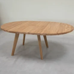 Table à manger ronde extensible en bois massif de chêne Léa - VESKOR