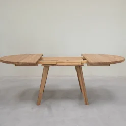 Table à manger ronde extensible en bois massif de chêne Léa - VESKOR