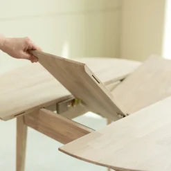 Table à manger ronde extensible en chêne massif Escandi 5 - NordicStory