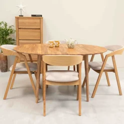 Table à manger ronde extensible en chêne massif Escandi 5 - NordicStory